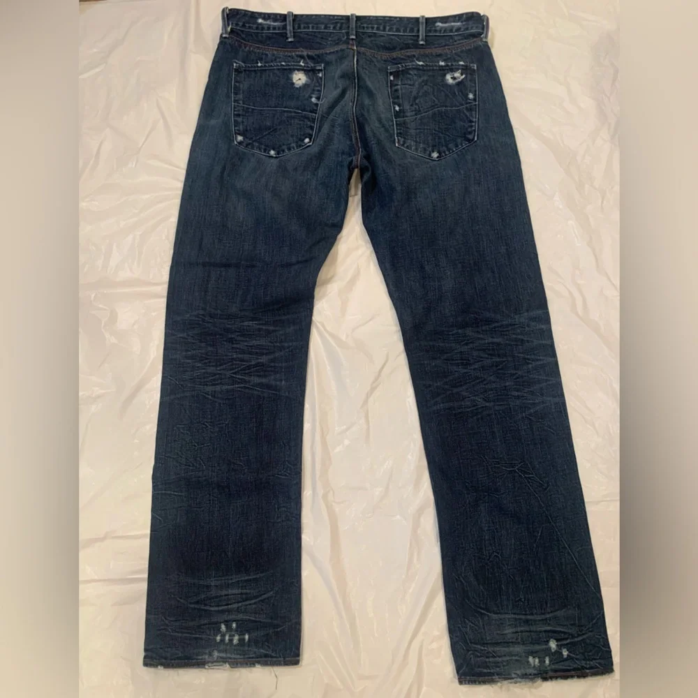 Banana Republic Straight Med Wash Men's Destroyed Jeans Size 40x36